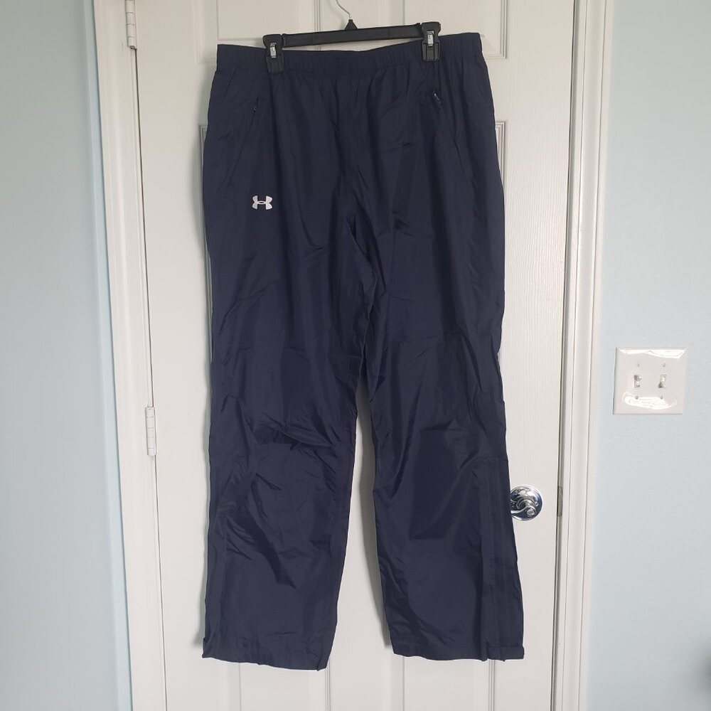 Under Armour Mens Rain Fishing Golf Pants Blue Loose Fit Size XL TG 32" Inseam
